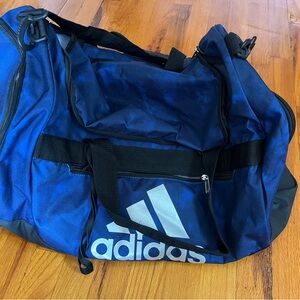 Adidas 66L Blue and Black Duffel Bag for Sports